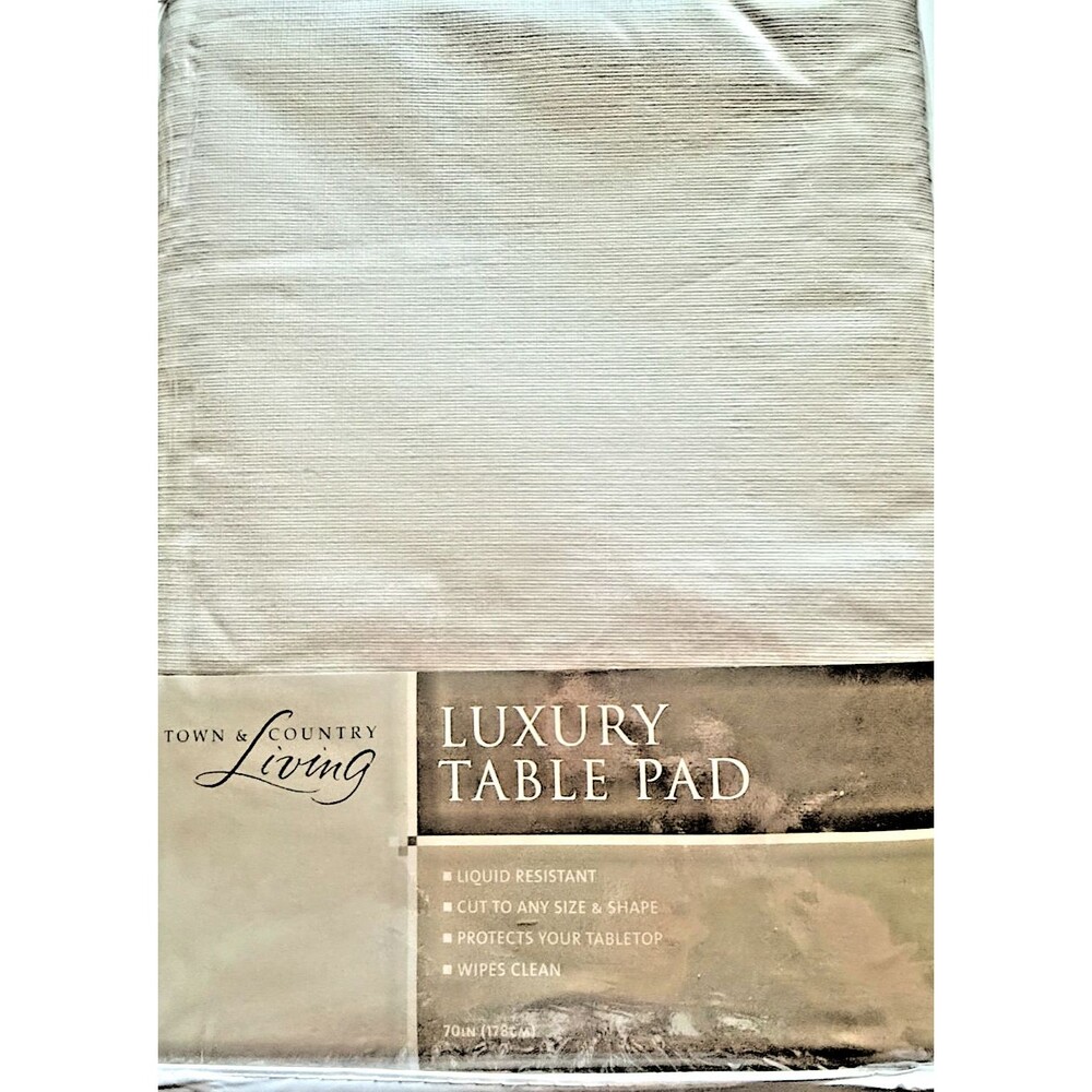 Town and Country Table Protector Vinyl Tablecloth Felt Back 70" Rd Cut to Fit